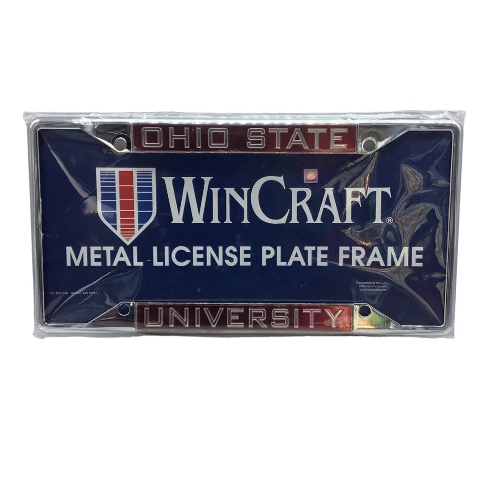 NEW The‎ Ohio State University OSU Buckeyes WinCraft Metal License Plate Frame